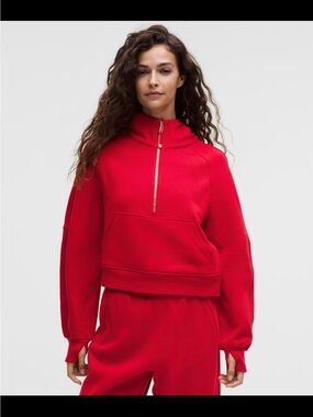 lululemon Scube Red Oversized Half-Zip Hoodie